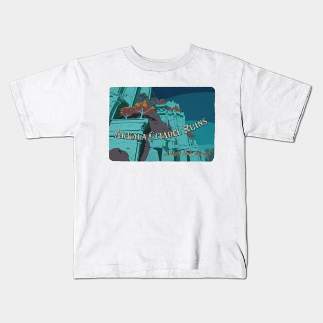 Akkala Citadel Ruins Kids T-Shirt by budgebuttons